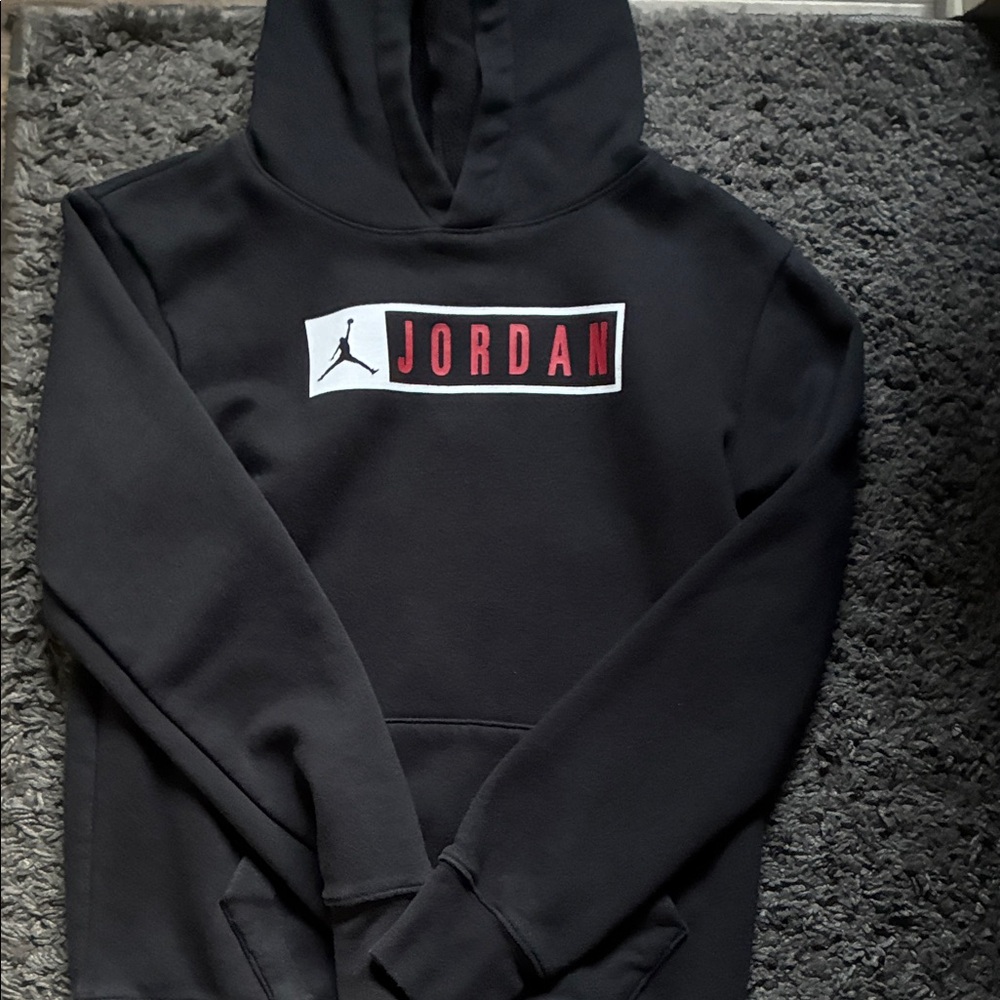 Jordan Black and Red Logo Hoodie